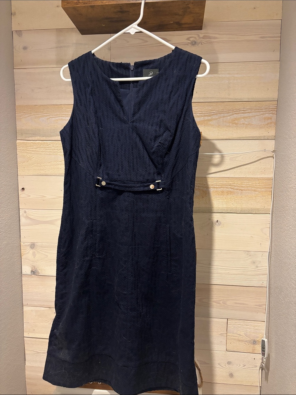 Adrianna Papell Navy Blue Midi Dress Size 8 Like New